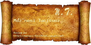 Ménesi Tacitusz névjegykártya